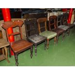 Six assorted kitchen chairs