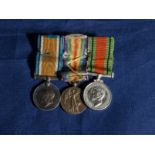 Miniature trio of WW1 medals