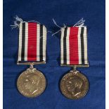 Two special constabulary long service medals. George VI