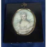 A miniature portrait of a Regency lady