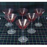 Set of six Martini glasses