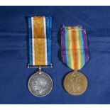 Two WW1 medals. 17065 DVR W. Ashton R.A