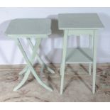 Two painted side tables