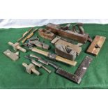 A collection of vintage carpentry tools