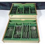 Three cutlery drawers containing silver plated cutlery