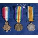 Trio of WW1 medals. 54664 DVR R. Walsh R.F.A