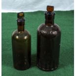 Two vintage poison bottles