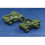 Dinky diecast model Armoured Car 670 together with a Dinky Scout Car 670