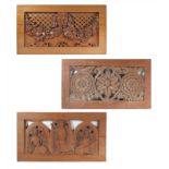 Three carved panels