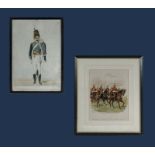 Two framed prints The 10th Hussars 1800 and Duke of Lancaster's Yeomanry Cavalry