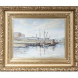 J Reid Orr- A gilt framed watercolour entitled Carlile Quay River Cart Paisley signed