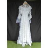 A white lace wedding dress