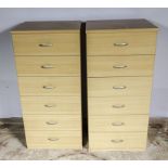 Two chests of six drawers
