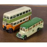 Two Corgi diecast buses