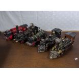 Five model tin plate train engines