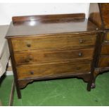 A mahogany chest of three drawers