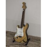 A Strat by Fender left handed electric guitar