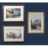 Three framed prints entitled Trongate 1897, Kelvin Hall and Great Western Road Glasgow