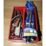 A box of assorted tools