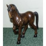 A carved wooden horse