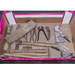 A box containing vintage tools