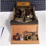 A box of collectable items