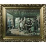 Dovaston - gilt framed oil on canvas 'The Start' 34.5 x 45cm