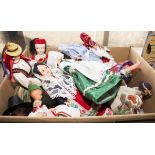 A box containing vintage dolls