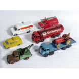Seven vintage Dinky diecast model vehicles