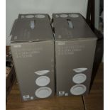 Two boxes of white ceramic table ware