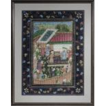 A large framed Persian Mugal watercolour 50.5 x 37cm