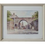 A small framed water colour of Berwick