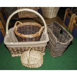 Four wicker baskets