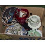 A box containing assorted pottery