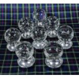 Eight crystal door knobs