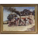 R Kitchen FRSA - framed oil on board depicting a rural scene. 45 x 55cm