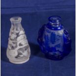 Two Chinese cameo glass snuff bottles, both signed