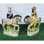 Two Staffordshire flat back figures, Prince and Princess