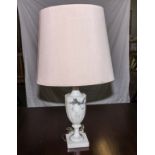 A marble table lamp and shade