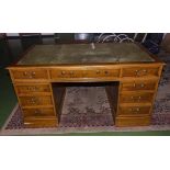 A Mahogany pedestal desk.