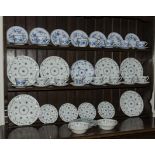 A selection of blue and white transfer printed table ware