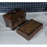 A rosewood caddy and 1 other