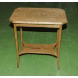 An oak window table.