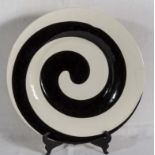 A large Murano swirl glass dish 52cm Diameter. Etched CASA YALES.