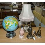 Five table lamps