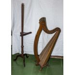 A harp and a music stand