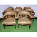 8 oak tub chairs late Victorian from the Coop boardroom in Fife.