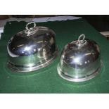 Two silver plated meat covers