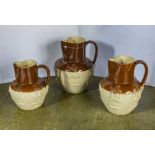 Three stoneware jugs