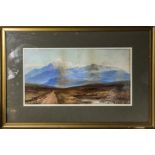 Perry French - framed water colour 'On the road to Kerry' signed 26.5 x 49cm